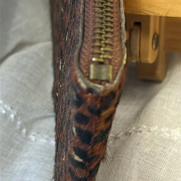 NWT Madewell leather large wallet clutch animal print - Picture 6 of 12